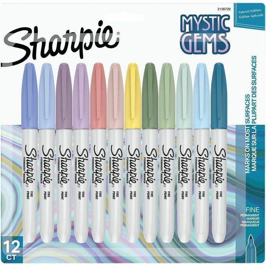 Sharpie Mystic Gems Permanent Markers - Fine Marker Point - Multi - 12 / Pack. Picture 1