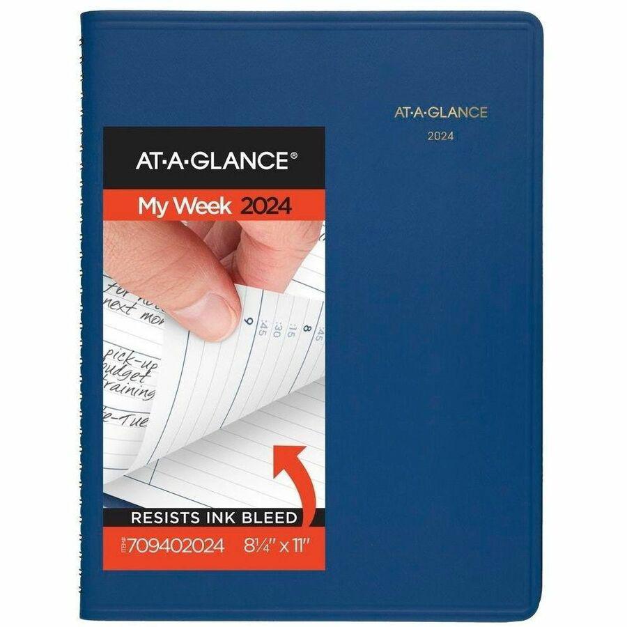 At-A-Glance Fashion Appointment Book Planner - Large Size - Julian Dates - Weekly - 1 Year - January 2024 - December 2024 - 8:00 AM to 9:45 PM - Quarter-hourly, 8:00 AM to 5:45 PM - Quarter-hourly - 1. Picture 1