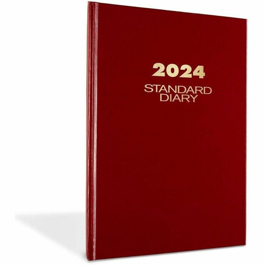 At-A-Glance Standard Diary Diary - Large Size - Business - Julian Dates - Daily - 1 Year - January 2024 - December 2024 - 1 Day Single Page Layout - 7 3/4" x 12 1/8" Sheet Size - Case Bound - Vinyl, F. Picture 1