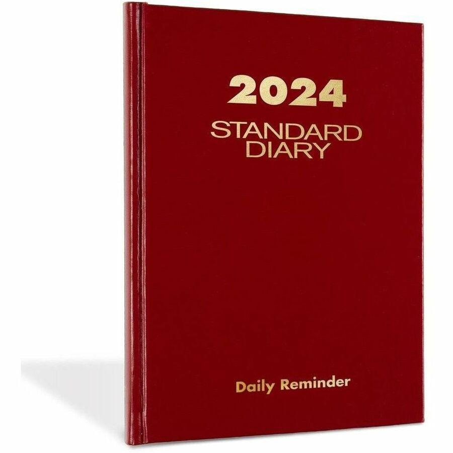 At-A-Glance Standard Diary Reminder - Small Size - Business - Julian Dates - Daily - 12 Month - January 2024 - December 2024 - 1 Day Single Page Layout - 5 1/2" x 8" Sheet Size - Case Bound - Vinyl - . Picture 1