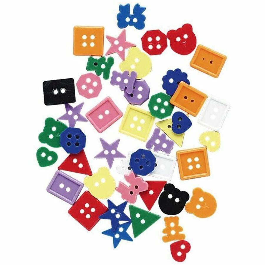 Creativity Street Plastic Buttons - 1 / Pack - Multicolor. Picture 1