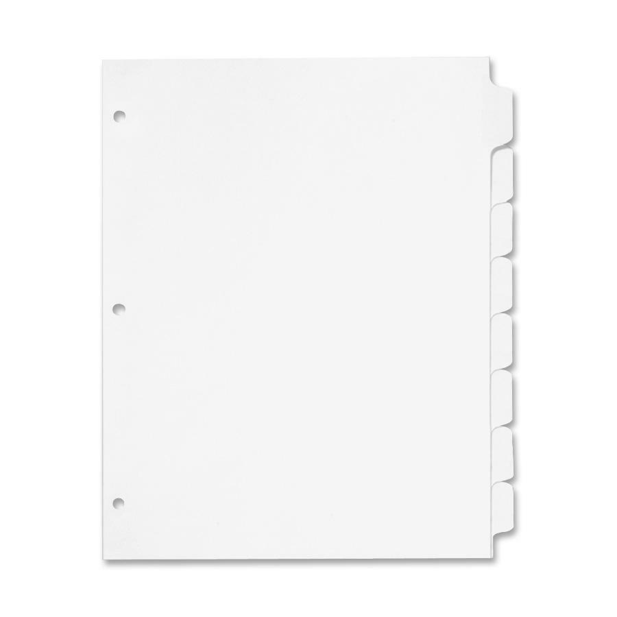 Cardinal Write 'N Erase Mylar Tab Dividers - 8 x Divider(s) - Write-on Tab(s) - 8 Tab(s)/Set - 9" Divider Width x 11" Divider Length - Letter - 8.50" Width x 11" Length - White Divider - White Mylar T. Picture 1