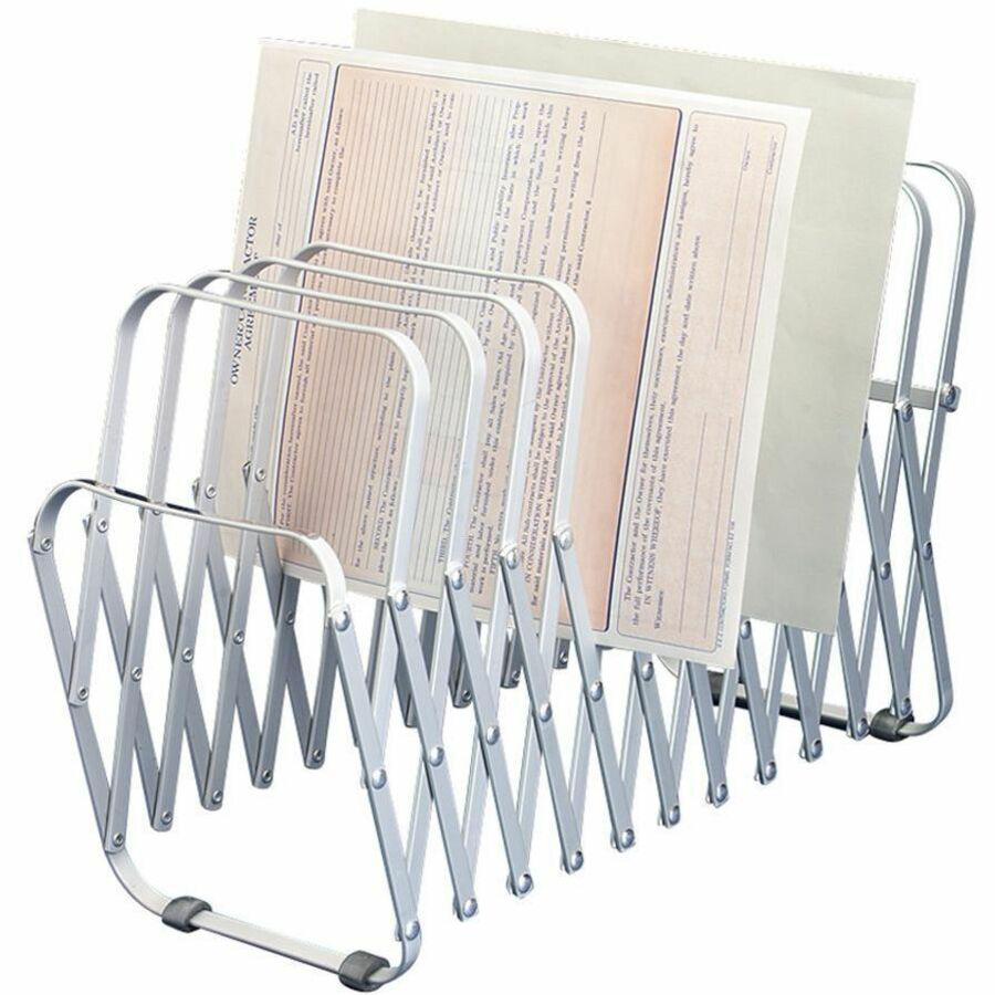 LEE Flexible Expandable Collator/Sorter/File - 24 - 7" Height x 11" Width x 10.5" DepthDesktop - 22% Recycled - Silver - Aluminum - 1 Each. Picture 1