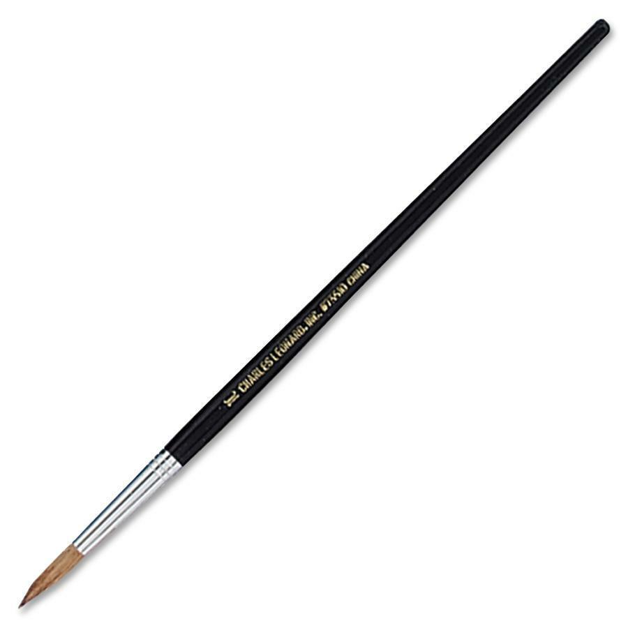 CLI Round Camel Hair Paint Brushes - 1 Brush(es) - No. 10 Wood Black Handle - Aluminum Ferrule. Picture 1
