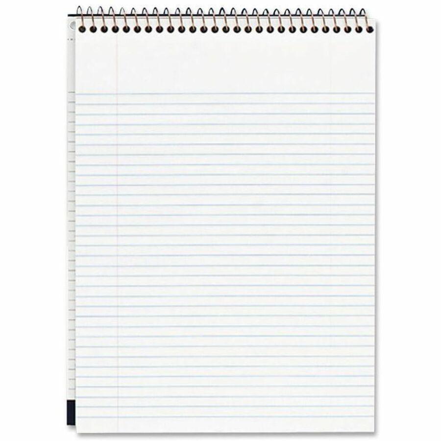 Mead Premium Wirebound College Ruled Legal Pads - 70 Sheets - Spiral - 20 lb Basis Weight - 8 1/2" x 11 3/4" - White Paper - Micro Perforated, Heavyweight, Stiff-back, Spiral Lock - 1 Each. Picture 1