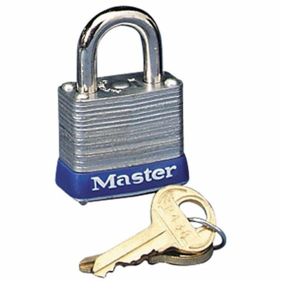Master Lock High Security Padlock - Keyed Different - 0.18" Shackle Diameter - Cut Resistant, Rust Resistant - Steel - Silver - 1 Each. Picture 1