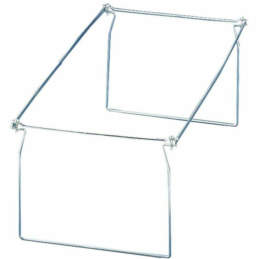 Officemate Hanging Folder Frames, 6 Sets - Letter - 24"-27" Long - Steel - Stainless Steel - 6 / Box. Picture 1