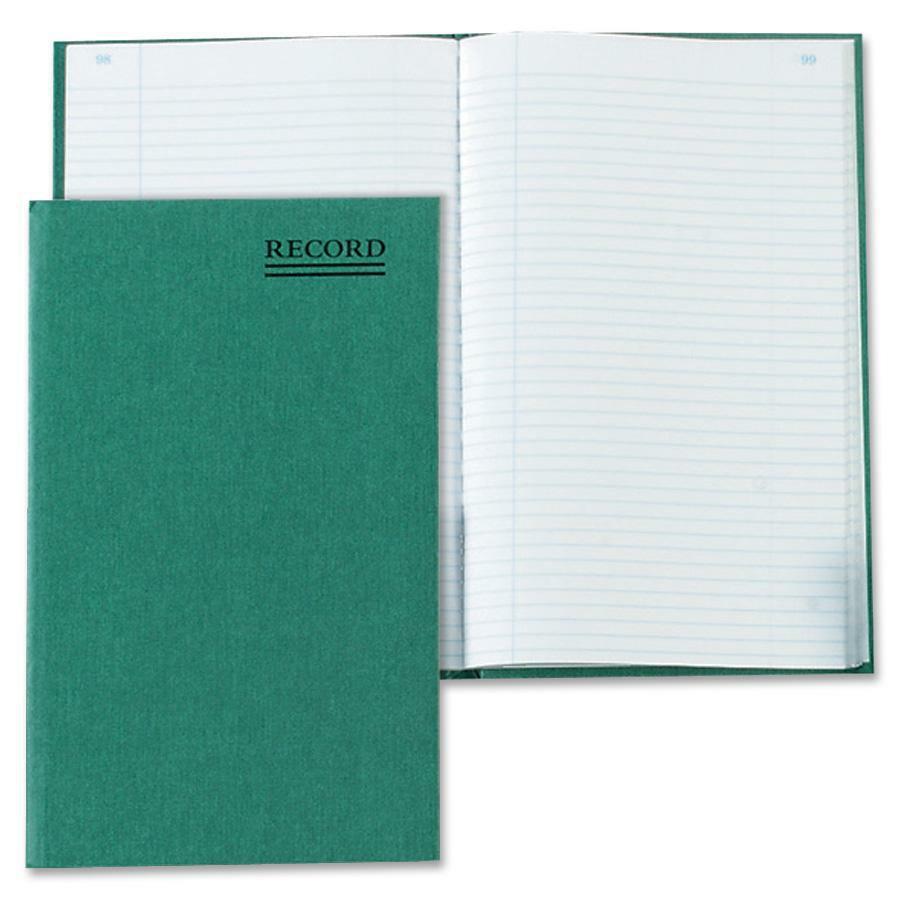 Rediform Green Cover Record Account Book - 200 Sheet(s) - Gummed - 6.25" x 9.62" Sheet Size - Green - White Sheet(s) - Green Cover - Recycled - 1 Each. Picture 1