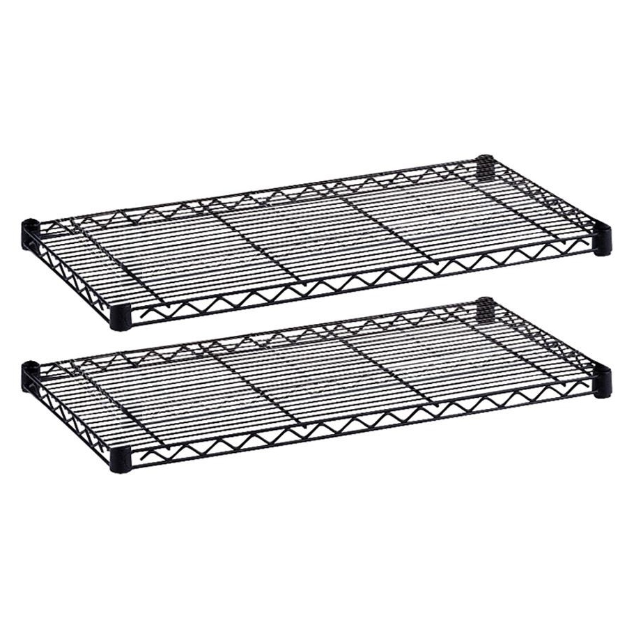 Safco Industrial Wire Extra Shelve - 36" x 18" x 1.5" - 2 x Shelf(ves) - 1000 lb Load Capacity - Leveling Glide - Black - Powder Coated - Steel - Assembly Required. Picture 1