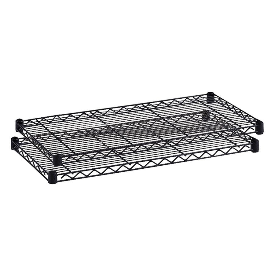 Safco Industrial Wire Extra Shelf - 48" x 24" x 1.5" - 2 x Shelf(ves) - 2500 lb Load Capacity - Adjustable Glide, Durable - Black - Powder Coated - Steel - Assembly Required. Picture 1