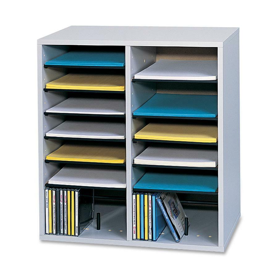 Safco Adjustable Shelves Literature Organizers - 16 Compartment(s) - Compartment Size 2.50" x 9" x 11.50" - 21.1" Height x 19.5" Width x 11.8" Depth - Wood - 1 Each. Picture 1