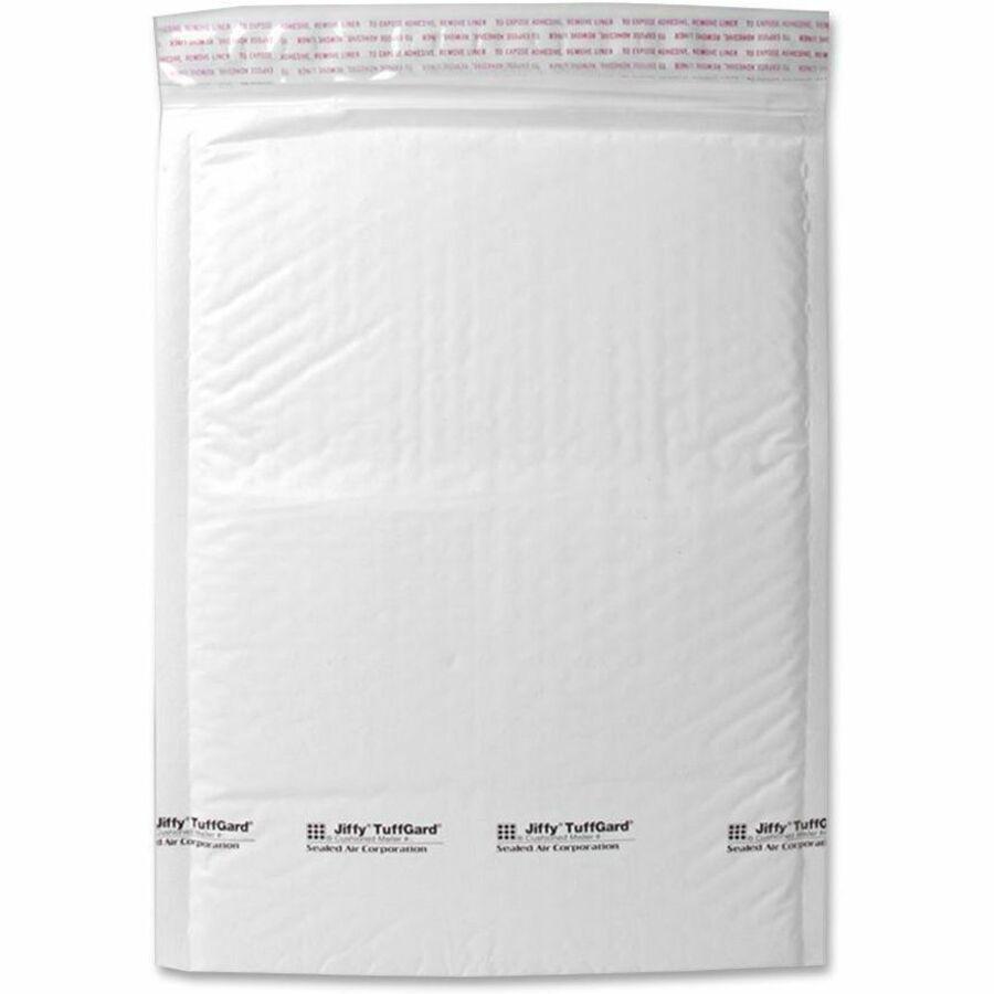Sealed Air Tuffgard Premium Cushioned Mailers - Bubble - #7 - 14 1/4" Width x 20" Length - Peel & Seal - Poly - 25 / Carton - White. Picture 1