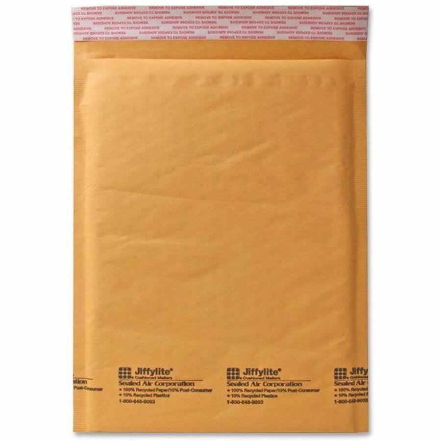 Sealed Air JiffyLite Cellular Cushioned Mailers - Bubble - #2 - 8 1/2" Width x 12" Length - Peel & Seal - Kraft - 100 / Carton - Kraft. Picture 1
