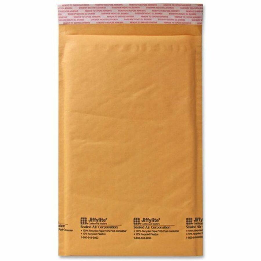 Sealed Air JiffyLite Cellular Cushioned Mailers - Bubble - #3 - 8 1/2" Width x 13 1/4" Length - Peel & Seal - Kraft - 100 / Case - Kraft. Picture 1