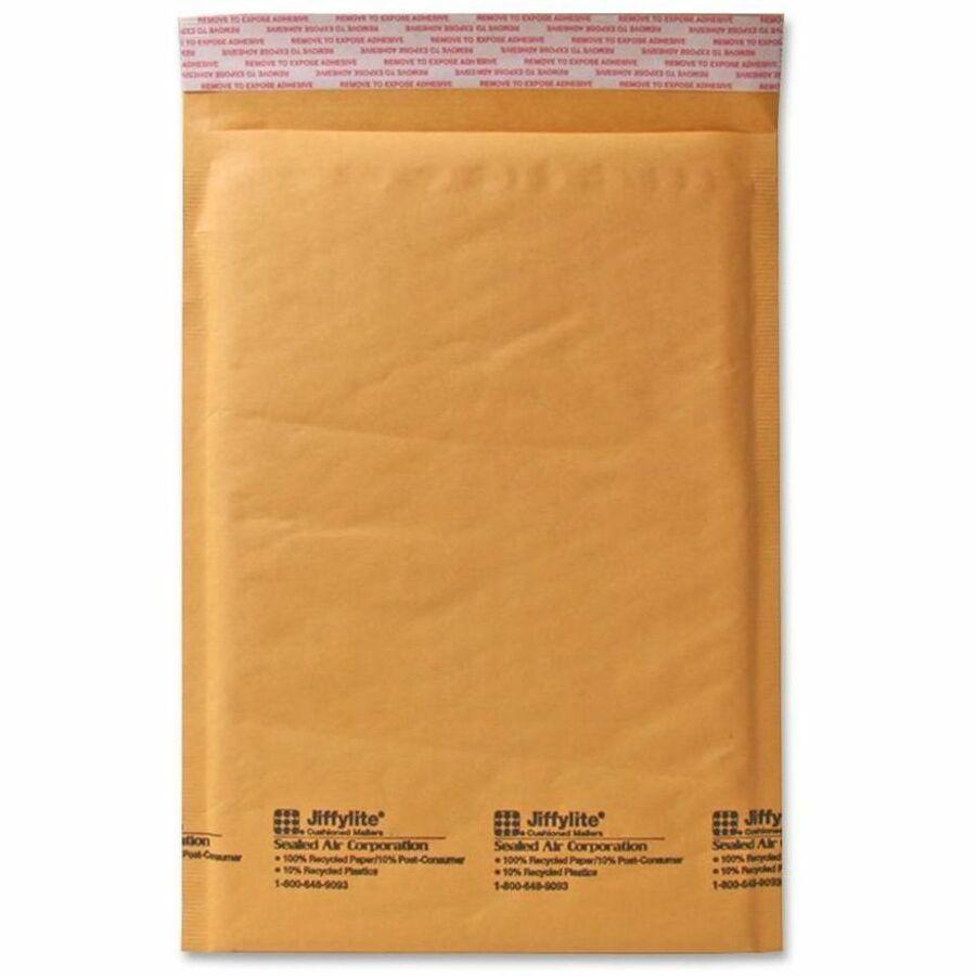 Sealed Air JiffyLite Cellular Cushioned Mailers - Bubble - #4 - 9 1/2" Width x 14 1/2" Length - Peel & Seal - Kraft - 100 / Carton - Kraft. Picture 1