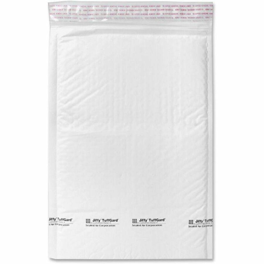 Sealed Air Tuffgard Premium Cushioned Mailers - Bubble - #4 - 9 1/2" Width x 14 1/2" Length - Peel & Seal - Poly - 25 / Carton - White. Picture 1
