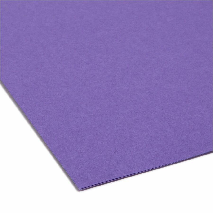 Smead 1/3 Tab Cut Letter Recycled Hanging Folder - 8 1/2" x 11" - 3/4" Expansion - Top Tab Location - Assorted Position Tab Position - Vinyl - Purple - 10% Recycled - 100 / Box. Picture 4