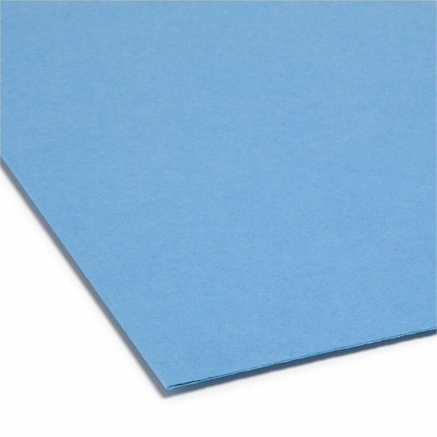 Smead 1/3 Tab Cut Letter Recycled Top Tab File Folder - 8 1/2" x 11" - 3/4" Expansion - Top Tab Location - Assorted Position Tab Position - Blue - 10% Recycled - 100 / Box. Picture 4