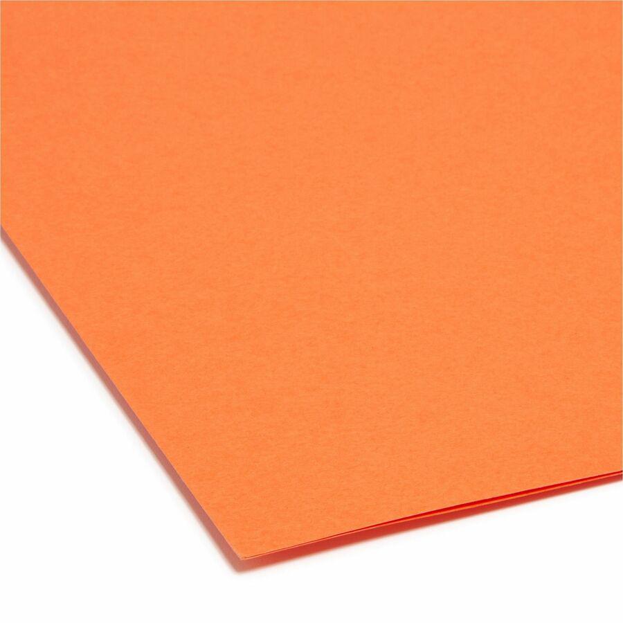Smead Colored 1/3 Tab Cut Letter Recycled Top Tab File Folder - 8 1/2" x 11" - 3/4" Expansion - Top Tab Location - Assorted Position Tab Position - Orange - 10% Recycled - 100 / Box. Picture 4