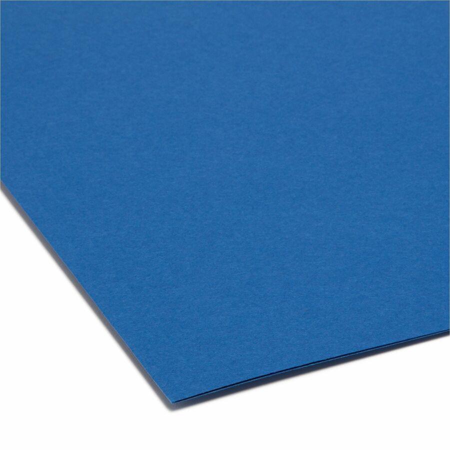 Smead Colored 1/3 Tab Cut Letter Recycled Top Tab File Folder - 8 1/2" x 11" - 3/4" Expansion - Top Tab Location - Assorted Position Tab Position - Navy Blue - 10% Recycled - 100 / Box. Picture 4
