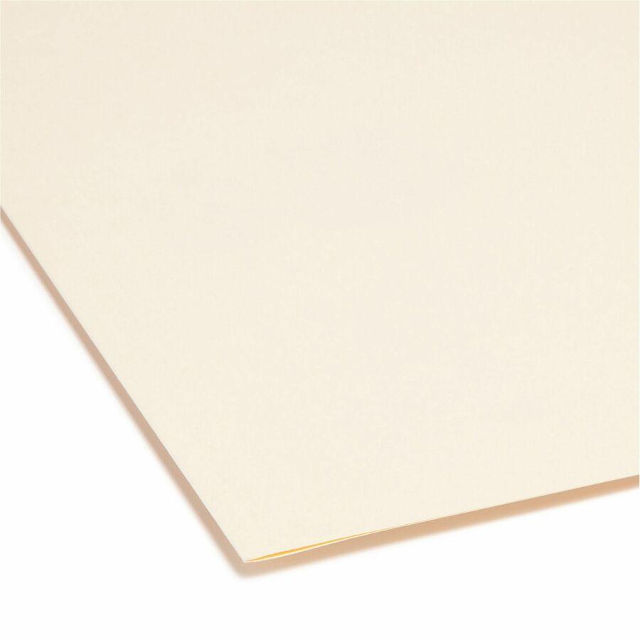 Smead Straight Tab Cut Legal Recycled Top Tab File Folder - 8 1/2" x 14" - 3/4" Expansion - Manila - Manila - 10% Recycled - 100 / Box. Picture 4