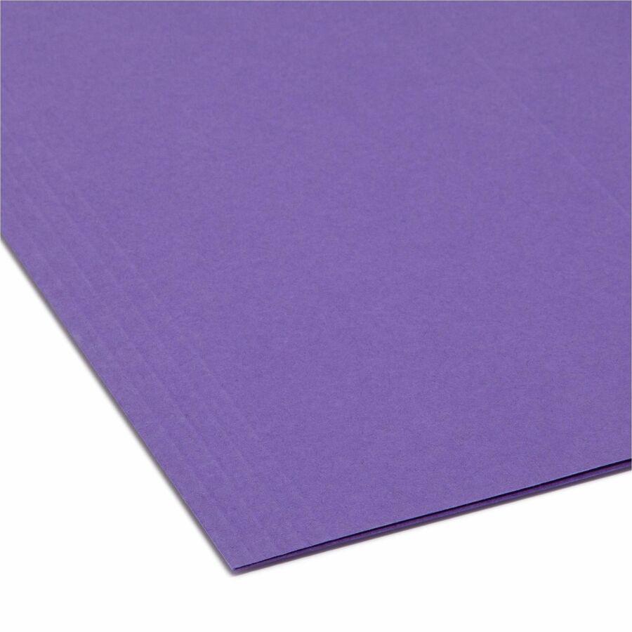Smead 1/5 Tab Cut Letter Recycled Hanging Folder - 8 1/2" x 11" - Top Tab Location - Assorted Position Tab Position - Vinyl - Purple - 10% Recycled - 25 / Box. Picture 4