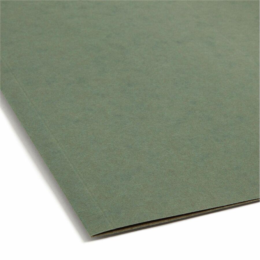Smead Letter Recycled Hanging Folder - 1" Folder Capacity - 8 1/2" x 11" - 1" Expansion - Pressboard - Standard Green - 10% Recycled - 25 / Box. Picture 4