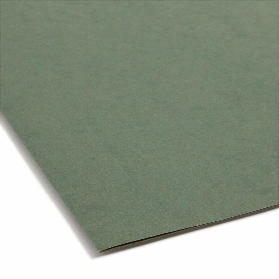 Smead Legal Recycled Hanging Folder - 3" Folder Capacity - 8 1/2" x 14" - 3" Expansion - Standard Green - 10% Recycled - 25 / Box. Picture 4
