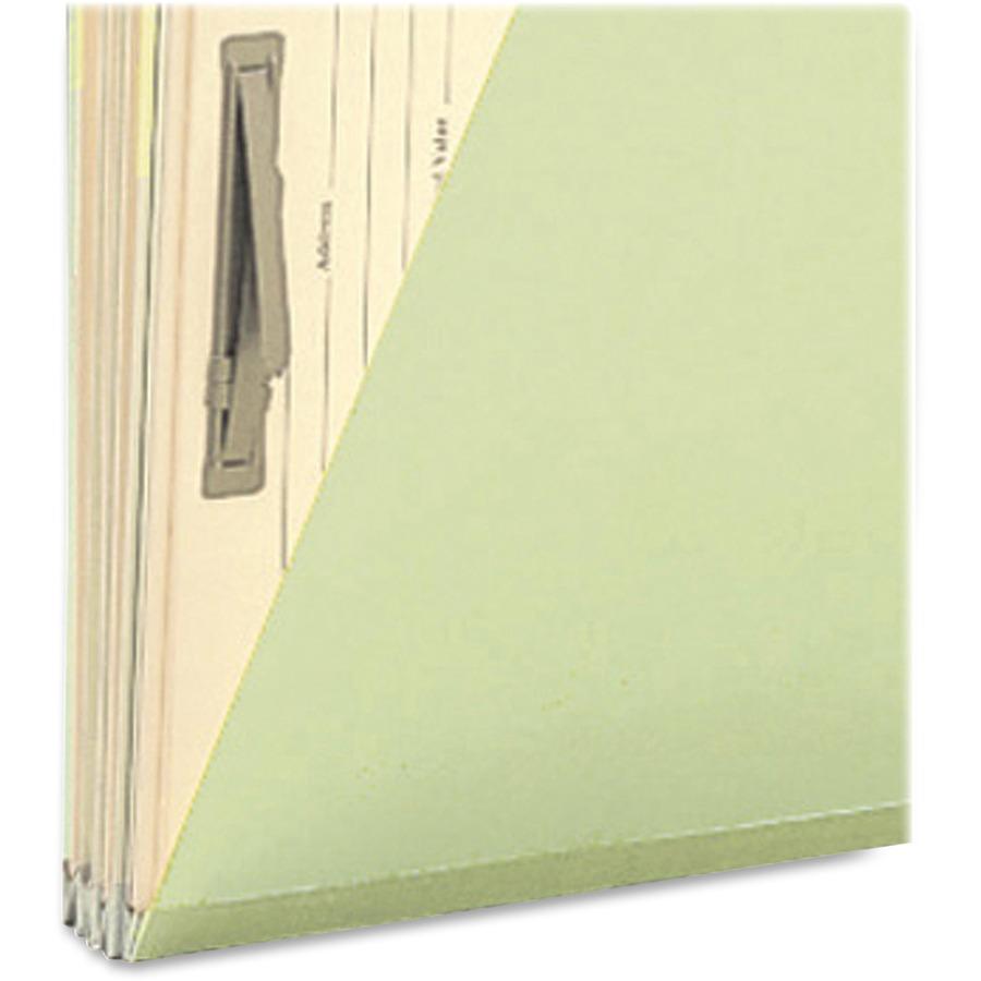 Smead 2/5 Tab Cut Legal Recycled Top Tab File Folder - 8 1/2" x 14" - 1" Expansion - 1 x 2K Fastener(s) - 2" Fastener Capacity for Folder - Top Tab Location - Right Tab Position - 8 Divider(s) - Metal. Picture 6