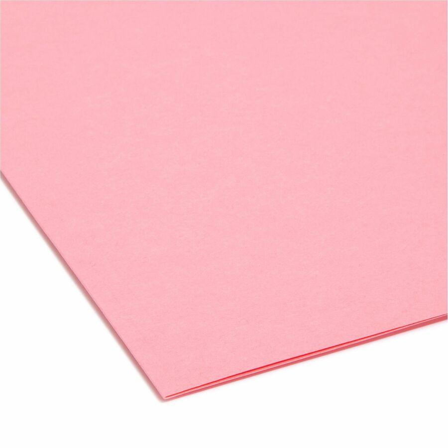 Smead Interior Folders - Letter - 8 1/2" x 11" Sheet Size - 3/4" Expansion - 1/3 Tab Cut - Assorted Position Tab Location - 11 pt. Folder Thickness - Aqua, Black, Dark Pink, Gray, Purple - 100 / Box. Picture 4