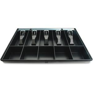 Sparco Locking Cover Money Tray - 1 x Cash Tray - 5 Bill/5 Coin Compartment(s) - Black. Picture 4