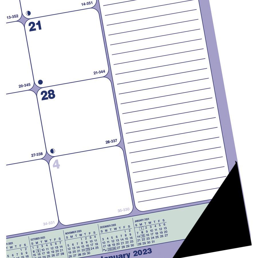 Blueline Monthly Desk/Wall Calendar 2024 - Monthly - 1 Year - January 2024 - December 2024 - 1 Month Single Page Layout - 21 1/4" x 16" Sheet Size - 2 x Holes - Desk Pad - White - Paper, Chipboard - H. Picture 4