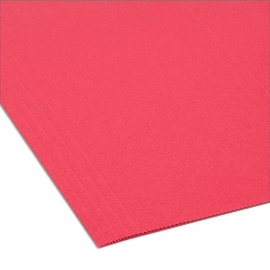 Smead FasTab 1/3 Tab Cut Letter Recycled Hanging Folder - 8 1/2" x 11" - 3/4" Expansion - Top Tab Location - Assorted Position Tab Position - Red - 10% Recycled - 20 / Box. Picture 4