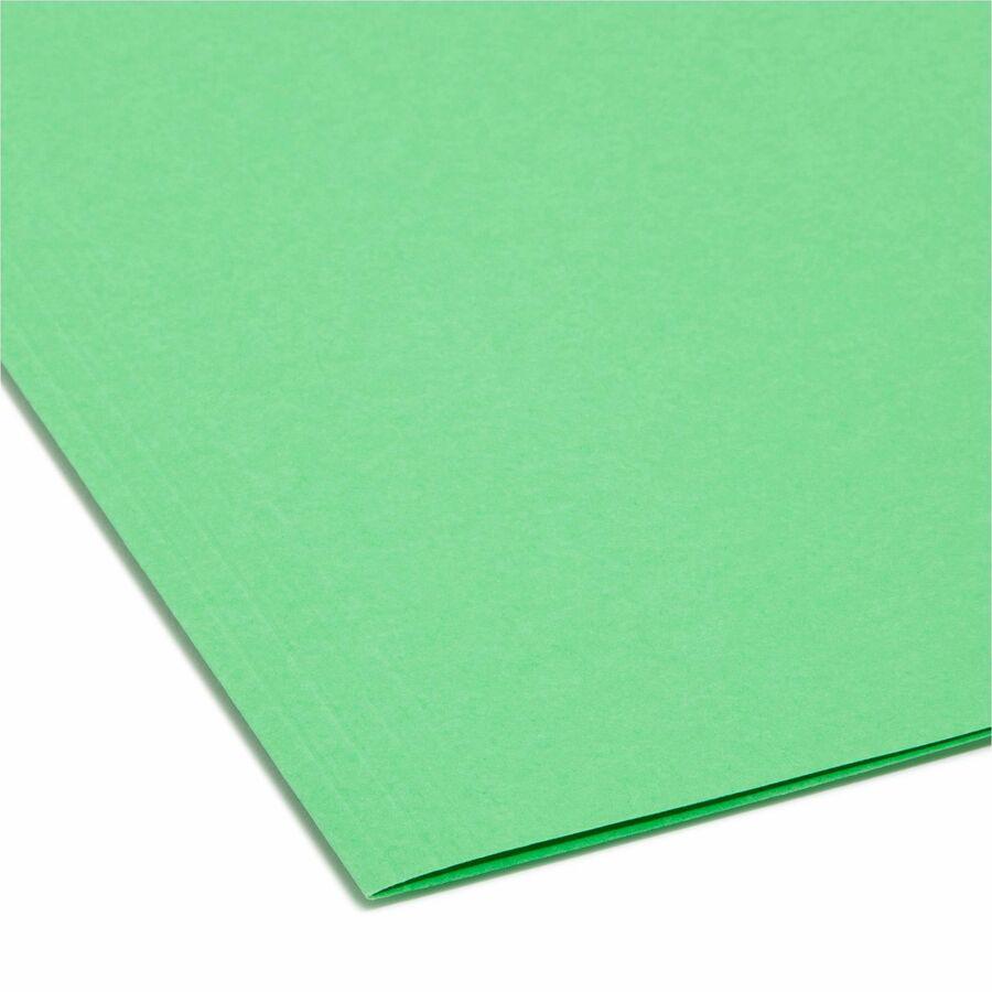 Smead FasTab 1/3 Tab Cut Letter Recycled Hanging Folder - 8 1/2" x 11" - Top Tab Location - Assorted Position Tab Position - Green - 10% Recycled - 20 / Box. Picture 4