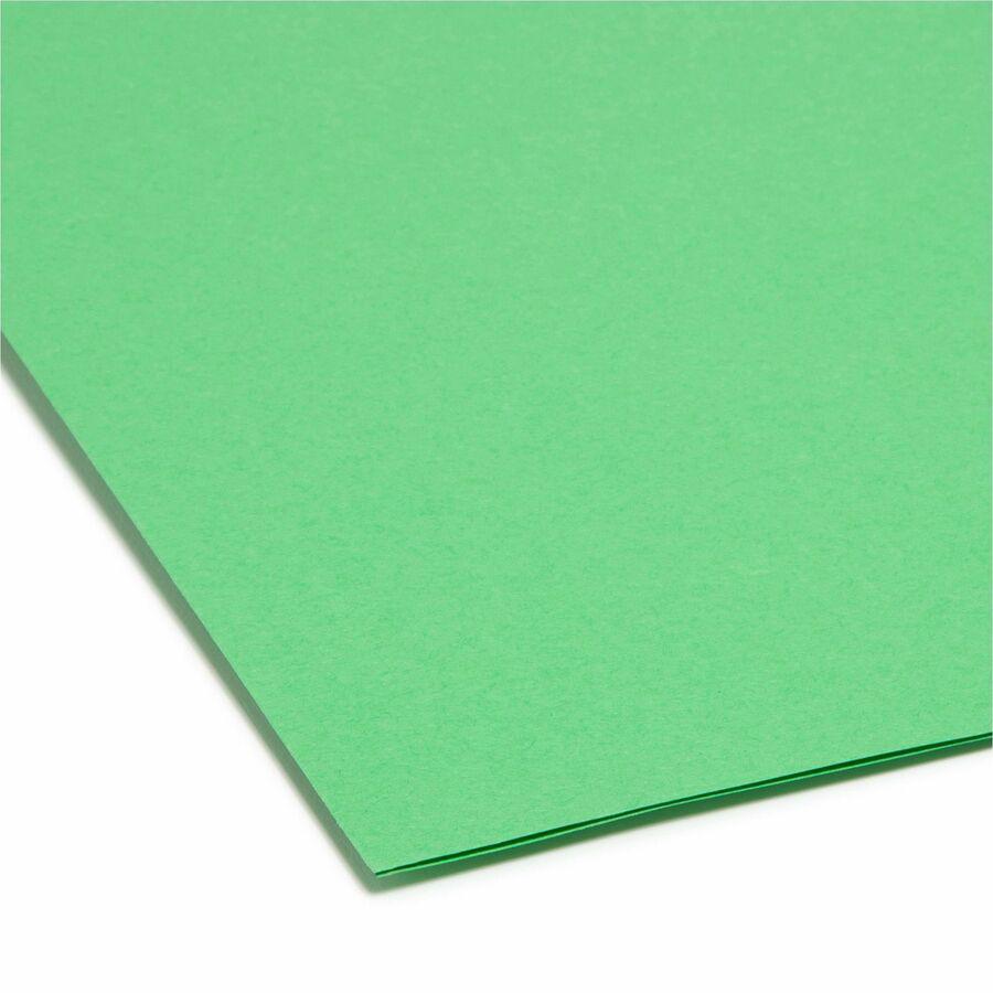 Smead SuperTab 1/3 Tab Cut Letter Recycled Top Tab File Folder - 8 1/2" x 11" - 3/4" Expansion - Top Tab Location - Assorted Position Tab Position - Blue, Green, Yellow, Red - 10% Recycled - 100 / Box. Picture 4