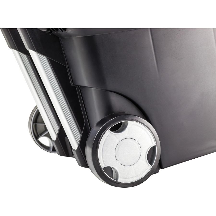 Storex Premium File Cart - Telescopic Handle - Steel, Plastic - 15" Length x 16.4" Width x 17" Depth Height - Black - 1 Each. Picture 2