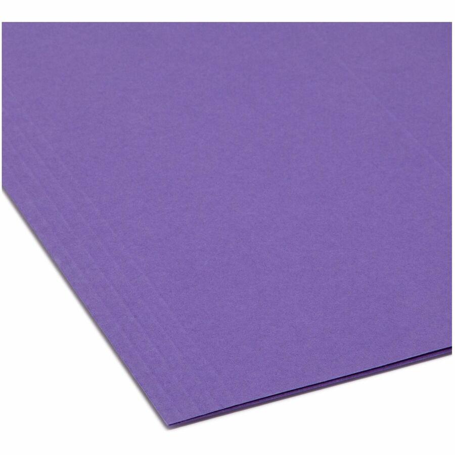 Smead 1/3 Tab Cut Letter Recycled Hanging Folder - 8 1/2" x 11" - Top Tab Location - Assorted Position Tab Position - Poly - Purple - 10% Paper Recycled - 25 / Box. Picture 4