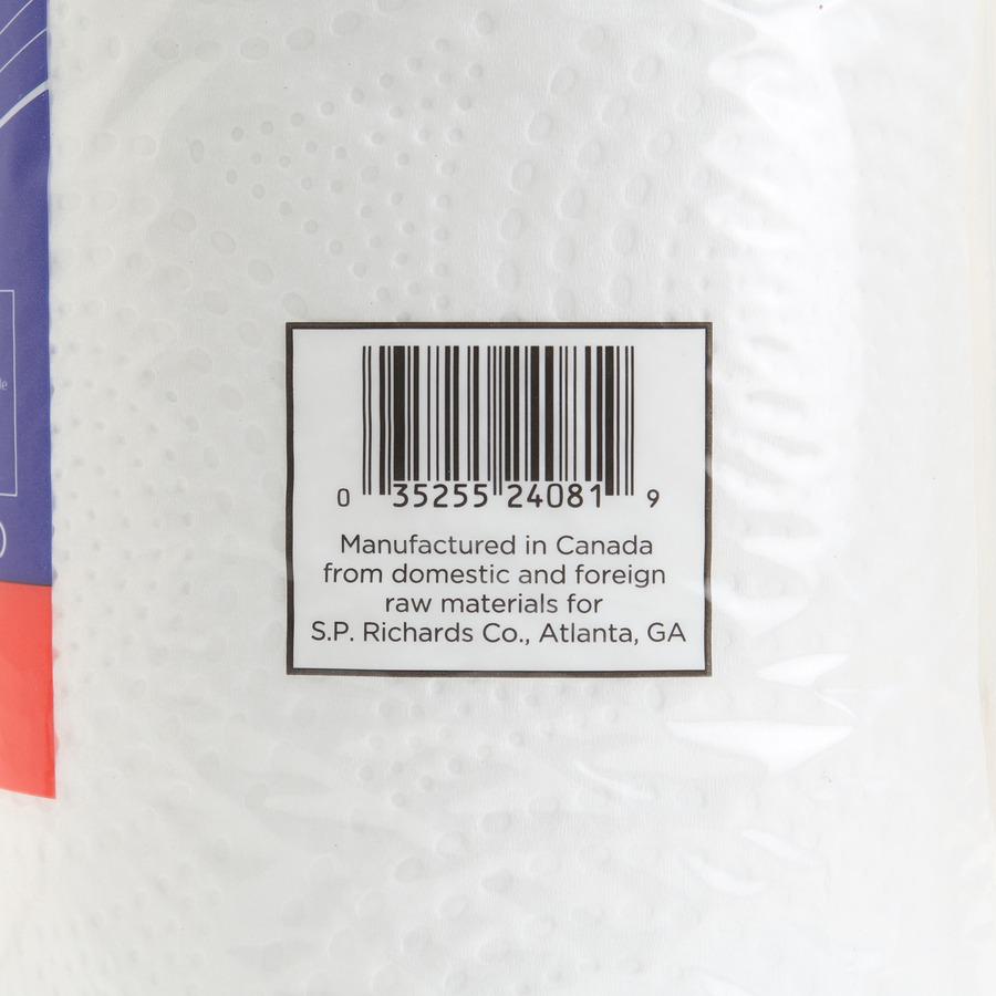 Genuine Joe Kitchen Roll Flexible Size Towels - 2 Ply - 1.63" Core - White - 24 / Carton. Picture 8