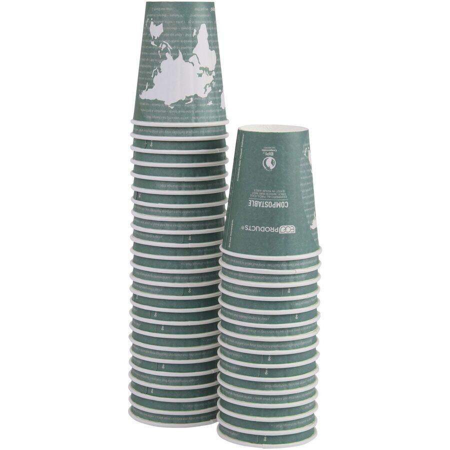 Eco-Products 12 oz World Art Insulated Hot Beverage Cups - 600 / Carton - Green - Hot Drink. Picture 4