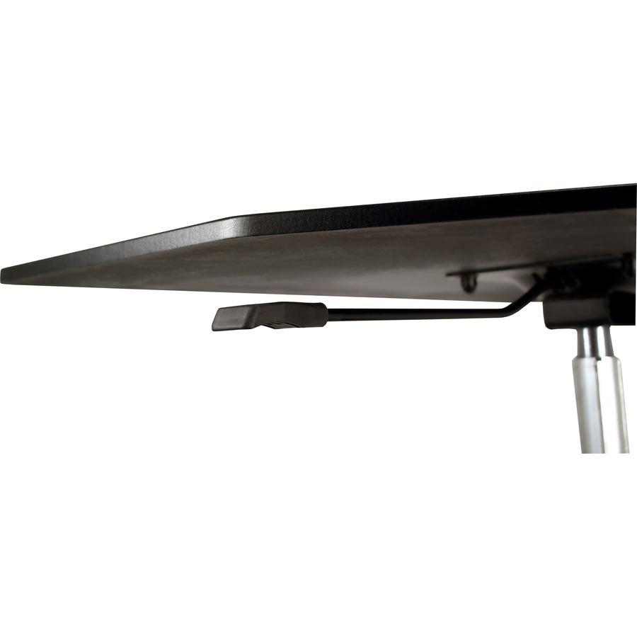 Victor High Rise Adjustable Stand Up Desk Converter - Adjustable Standing Desk - 12" to 16.75" Height x 28" Width x 23" Depth - Laminate - Steel, Wood - Black. Picture 3