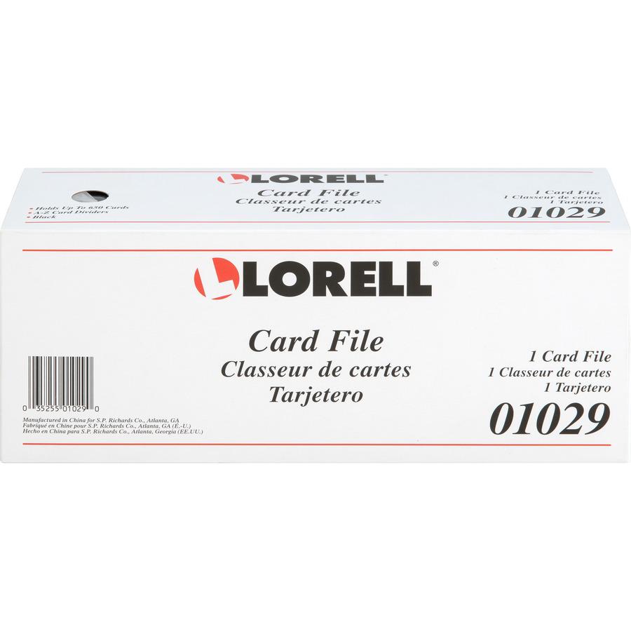 Lorell Desktop Business Card File - 650 Card Capacity - Black, Smoke. Picture 11