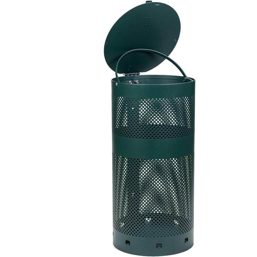 Tatco Dog Waste Station Trash Can - Rust Resistant - Powder Coated Aluminum - Green - 1 Each. Picture 3