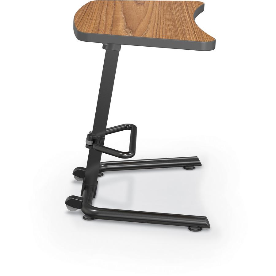 MooreCo Up-Rite Student Height Adjustable Sit/Stand Desk - High Pressure Laminate (HPL) Rectangle Top - Black U-shaped Base - 26.60" Table Top Width x 20" Table Top Depth x 1.13" Table Top Thickness -. Picture 4