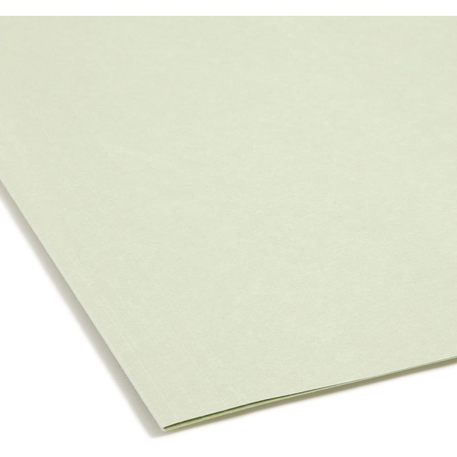 Smead FasTab 1/3 Tab Cut Letter Recycled Fastener Folder - 8 1/2" x 11" - 2 Fastener(s) - Top Tab Location - Assorted Position Tab Position - Moss - 10% Recycled - 18 / Box. Picture 4