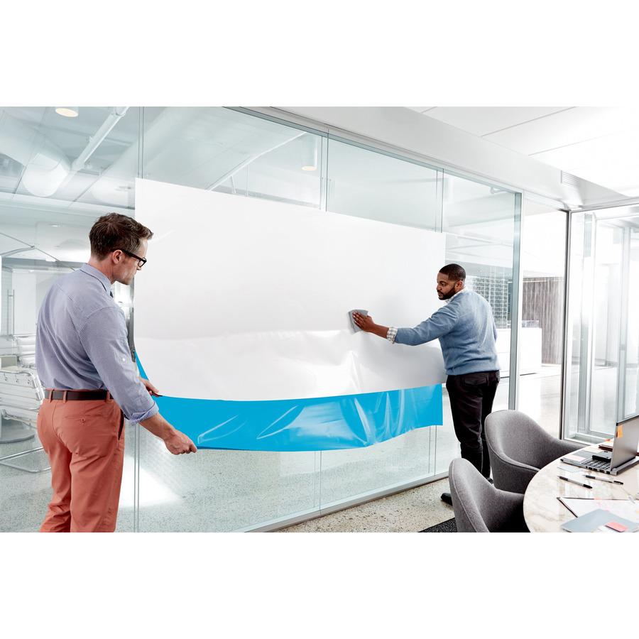 Post-it&reg; Super Sticky Dry-Erase Surface - White Surface - 48" (4 ft) Width x 600" (50 ft) Length - White Film - Rectangle - Horizontal/Vertical - Tabletop, Desktop - 1 Each. Picture 3