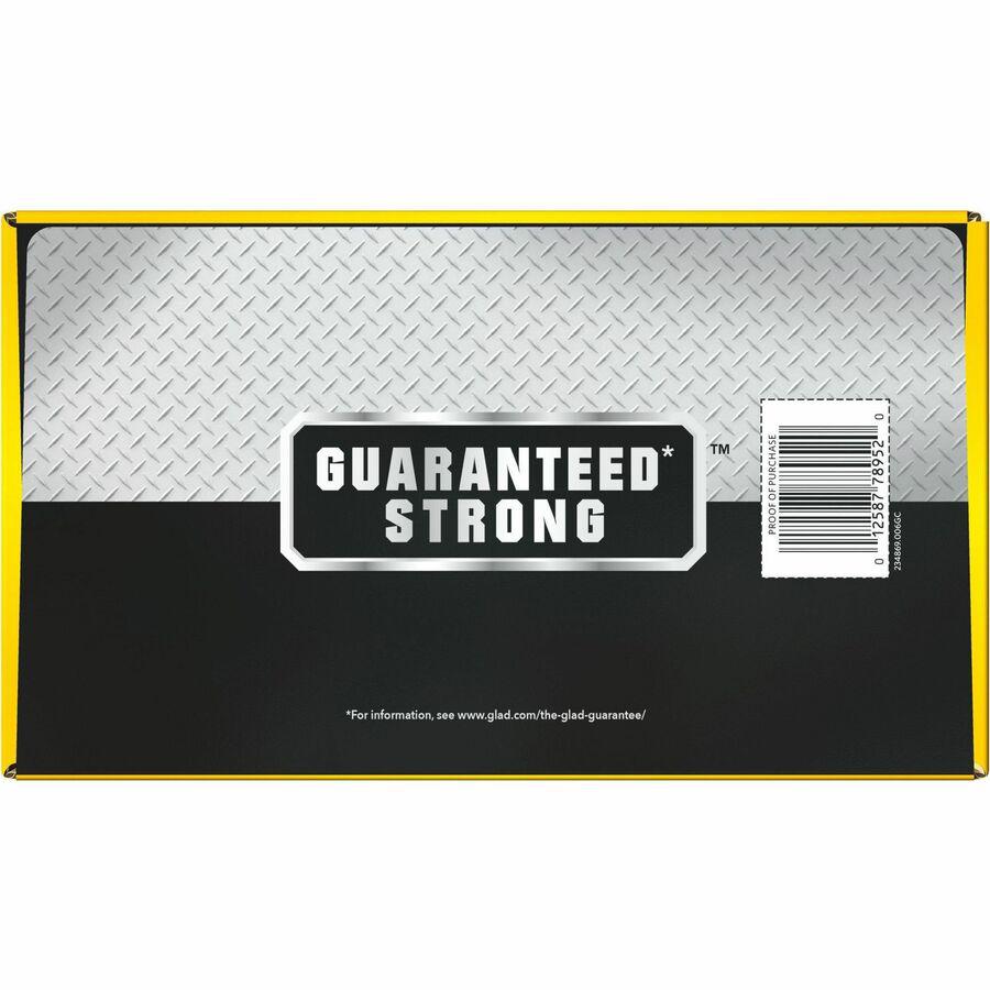 Glad Large Drawstring Trash Bags - Large Size - 30 gal Capacity - 30" Width x 32.99" Length - 1.05 mil (27 Micron) Thickness - Drawstring Closure - Black - Plastic - 90/Carton - Garbage, Indoor, Outdo. Picture 3