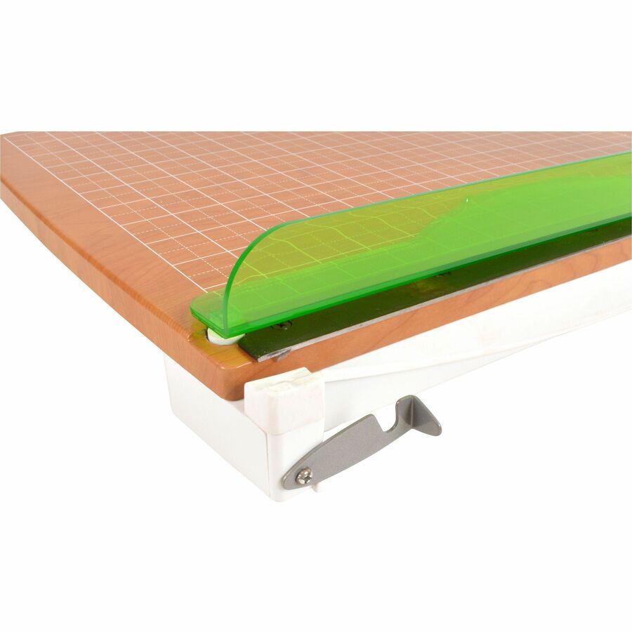 Westcott 15" CarboTitanium Guillotine Trimmer - 30 Sheet Cutting Capacity - CarboTitanium Blade - 15" Cutting Length - Heavy Duty, Lockable, Comfortable, Alignment Grid - Green, White - 22" Length - 1. Picture 4