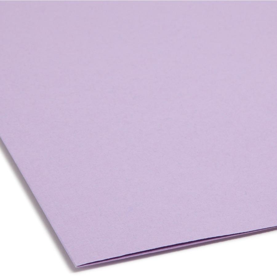 Smead 1/3 Tab Cut Legal Recycled Fastener Folder - 8 1/2" x 14" - 2 Fastener(s) - Top Tab Location - Assorted Position Tab Position - Lavender - 10% Recycled - 50 / Box. Picture 4