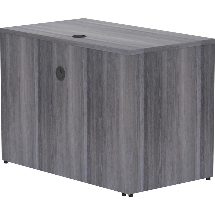 Lorell Essentials Series Return Shell - 42" x 24"29.5" , 1" Top - Laminate, Weathered Charcoal Table Top - Modesty Panel. Picture 4