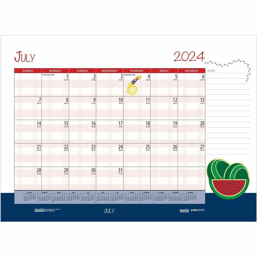 House of Doolittle Monthly Deskpad Calendar Seasonal Holiday Depictions 22 x 17 Inches - Julian Dates - Monthly - 12 Month - January 2024 - December 2024 - 1 Month Single Page Layout - Desk Pad - Mult. Picture 4